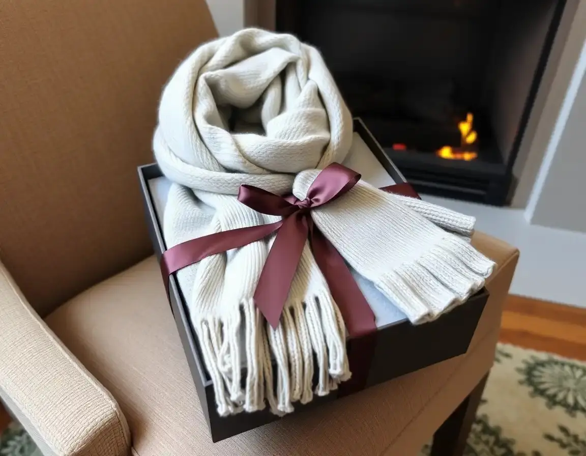 Cashmere Blend Scarf and Gloves Set