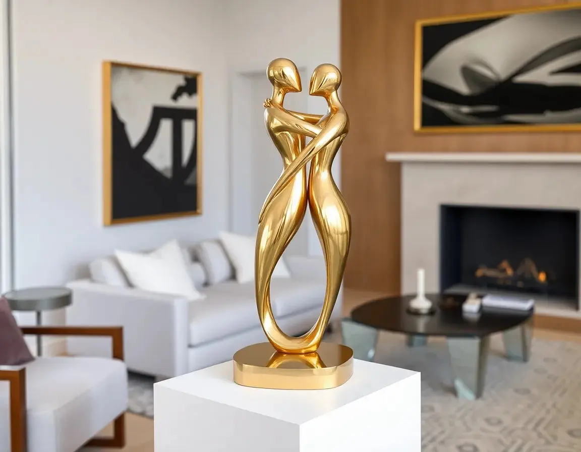 Abstrakte goldene Jubiläumsskulptur