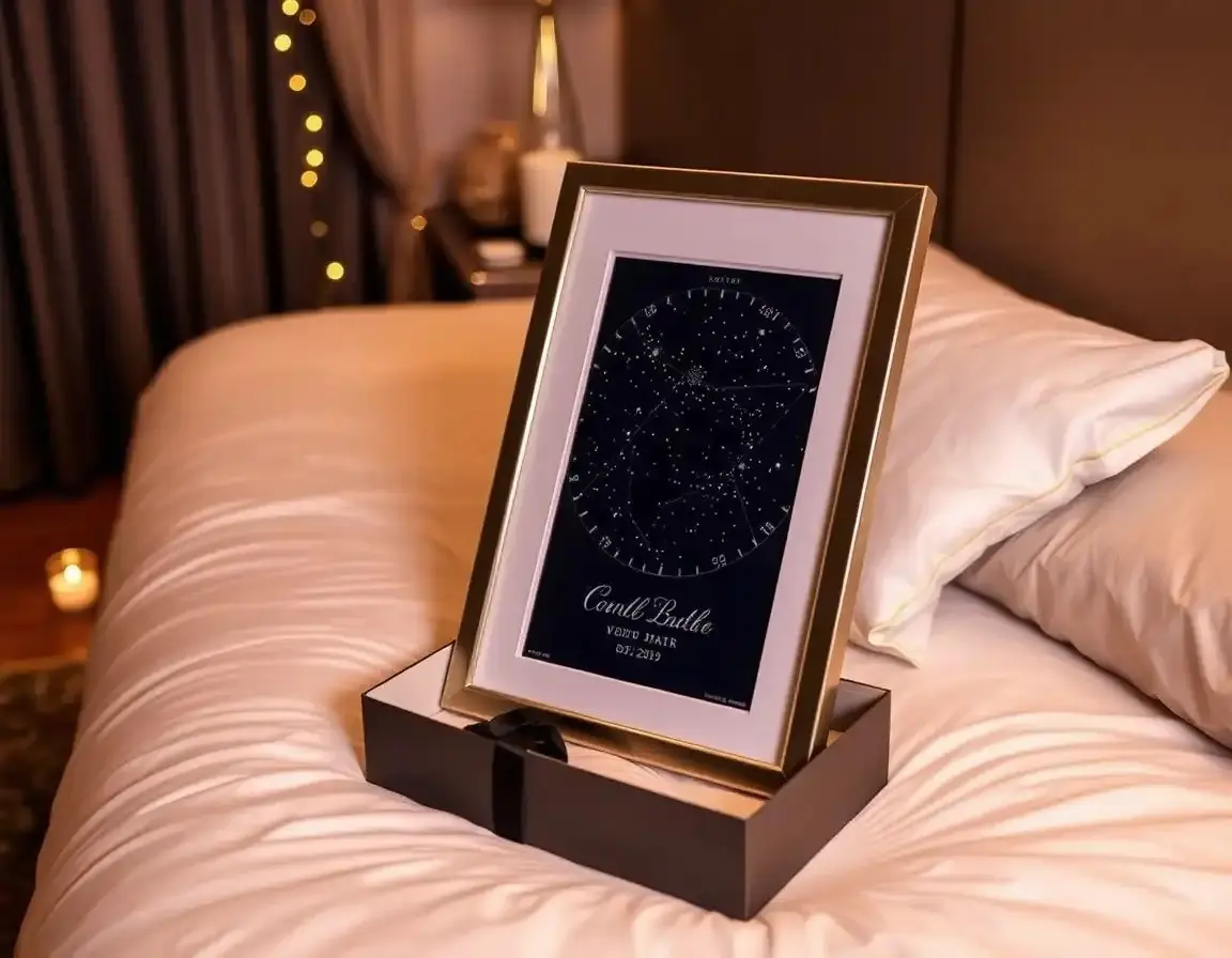Personalisierte Sternenkarte der Hochzeitsnacht