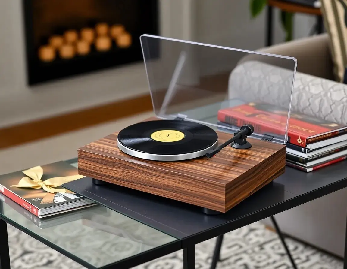 Plattenspieler im Vintage-Stil mit Bluetooth