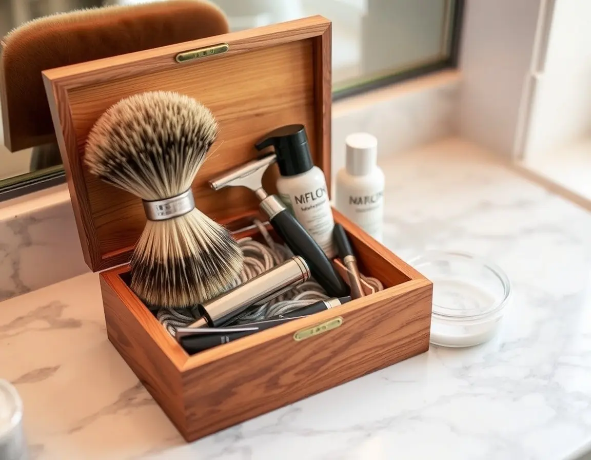 Nassrasur-Set mit Dachshaar Pinsel