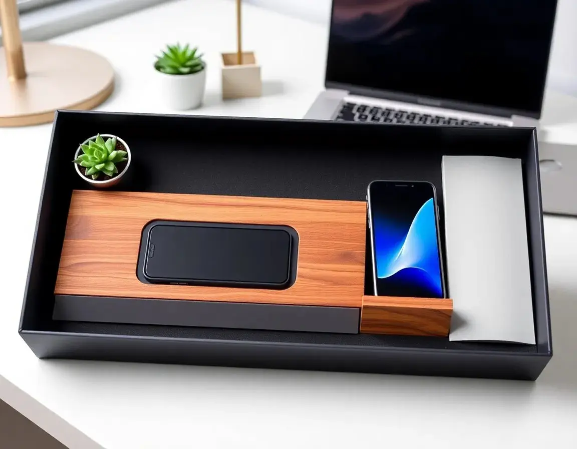 Modernes Schreibtisch-Organizer mit Ladepad