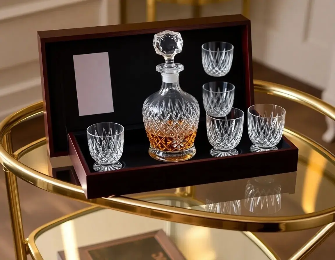 Kristall Whiskey Dekanter und Gläser Set