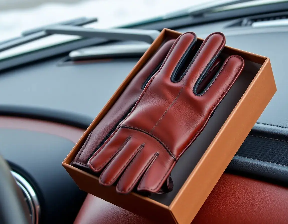 Echte Leder Winter-Fahrhandschuhe
