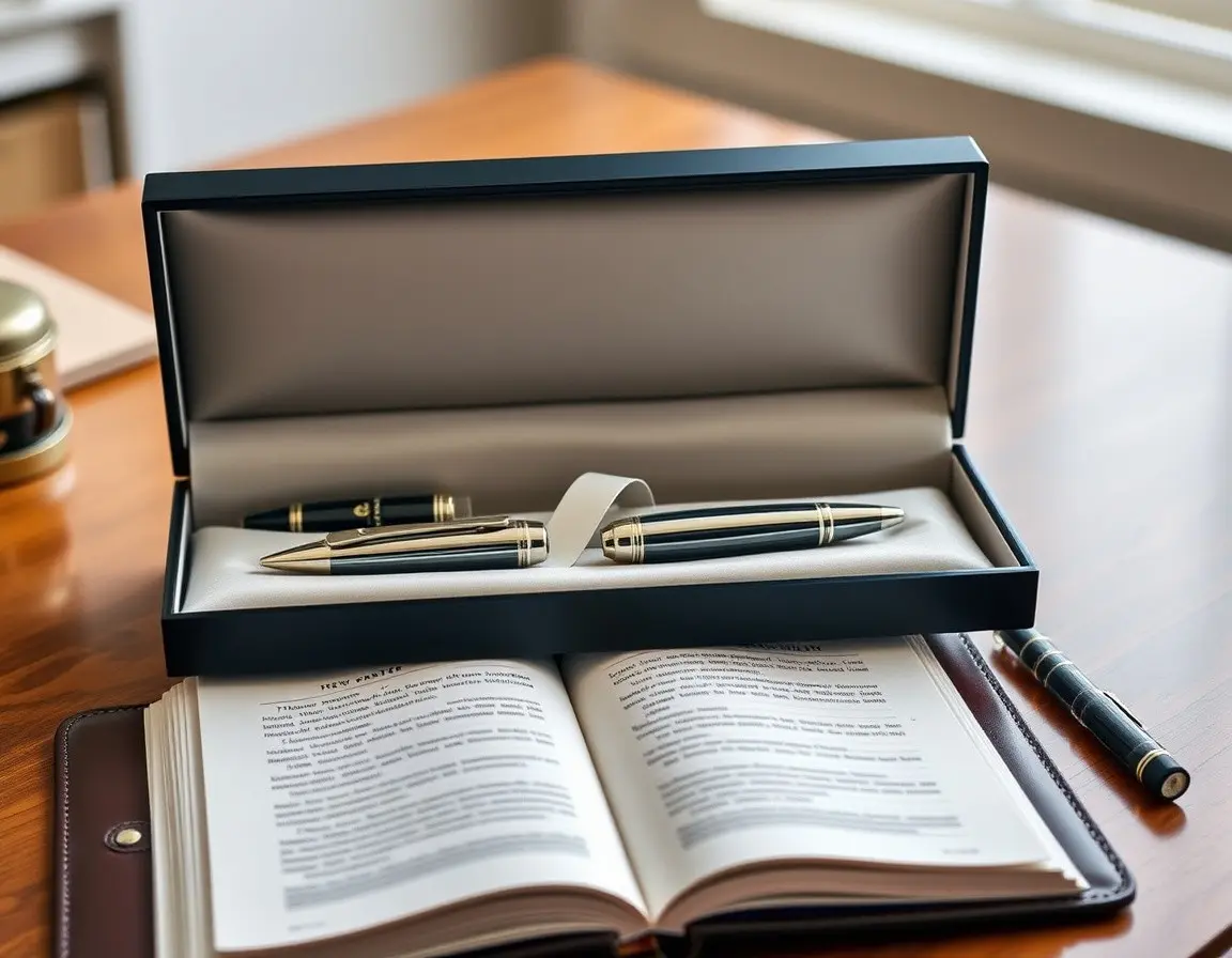 Elegant Stainless Steel Fountain Pen Set