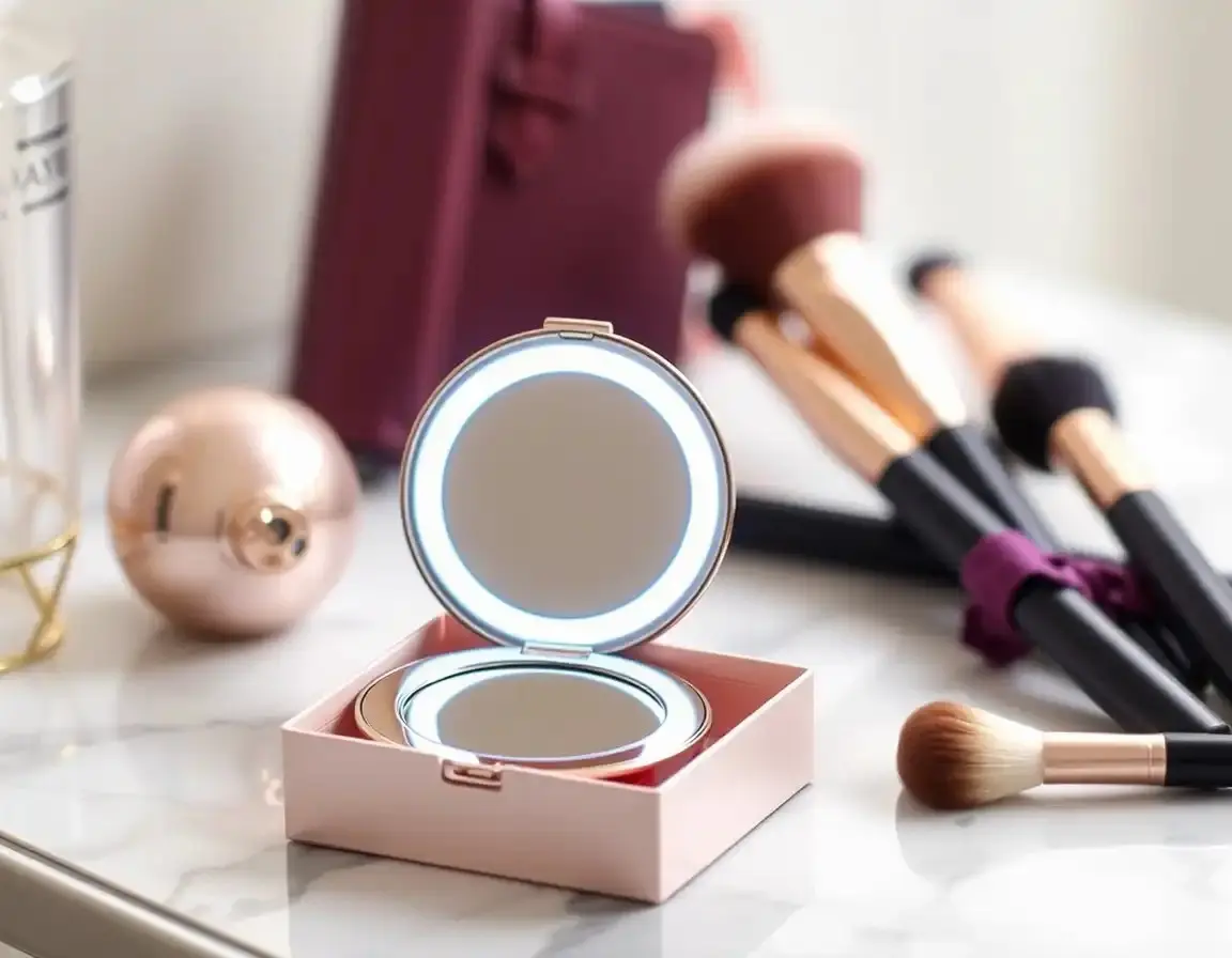 LED Illuminated Compact Mirror