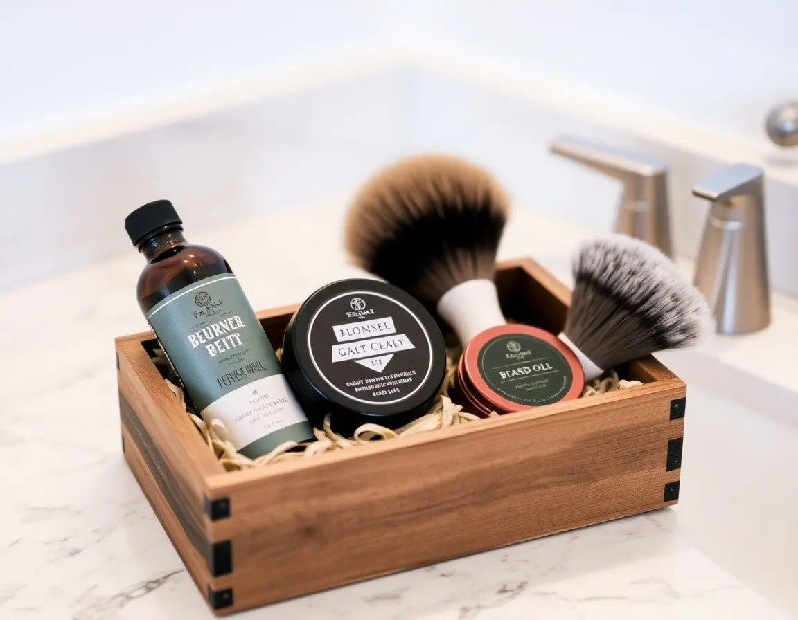 Pflegeset für Männer mit Bartöl und Bürste