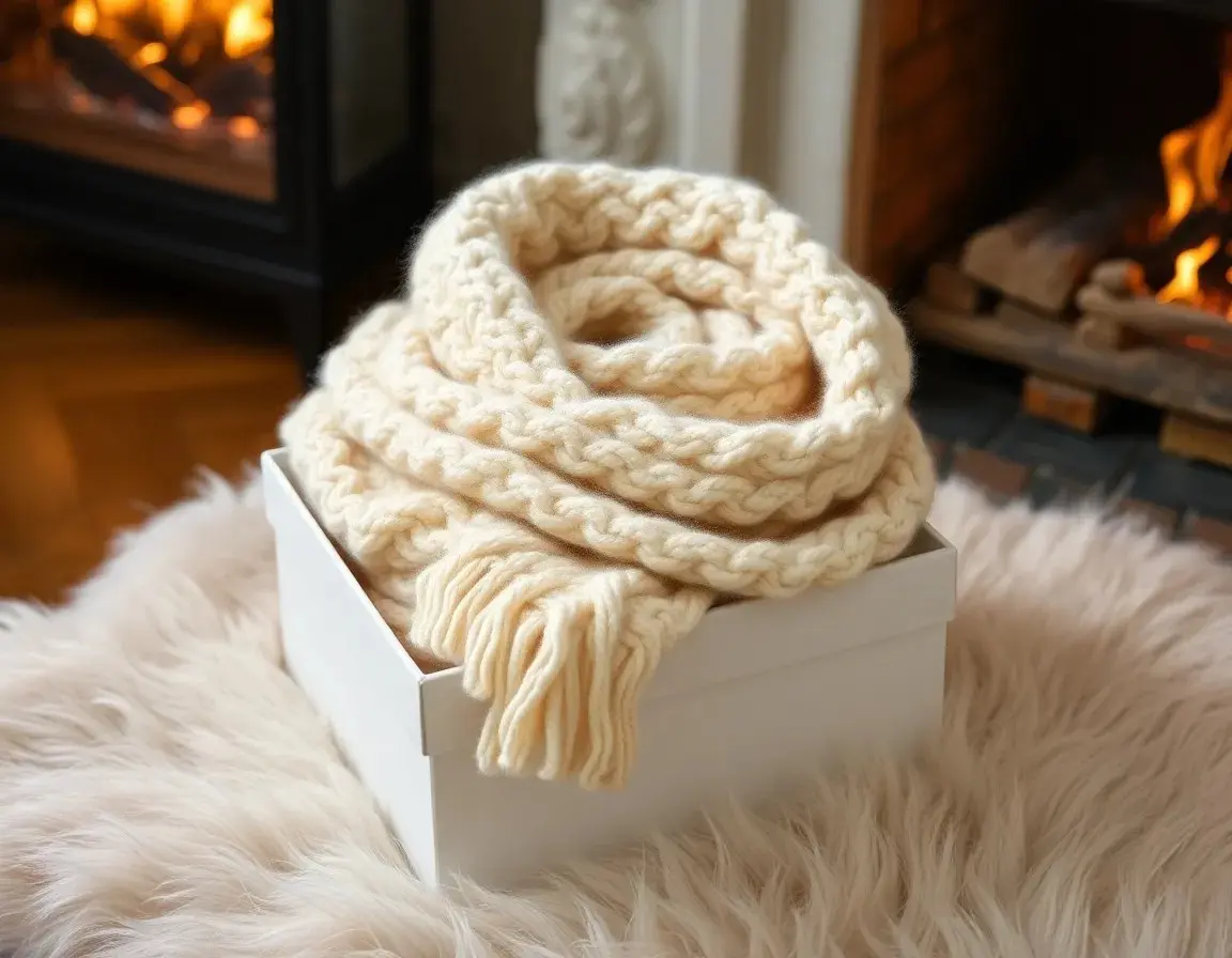 Handgestrickter Kaschmir Schal