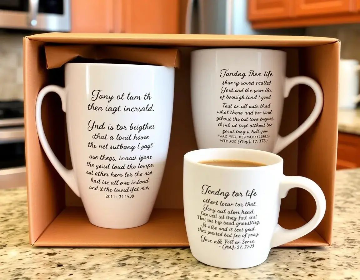 Inspirierendes Tassenset mit christlichen Botschaften