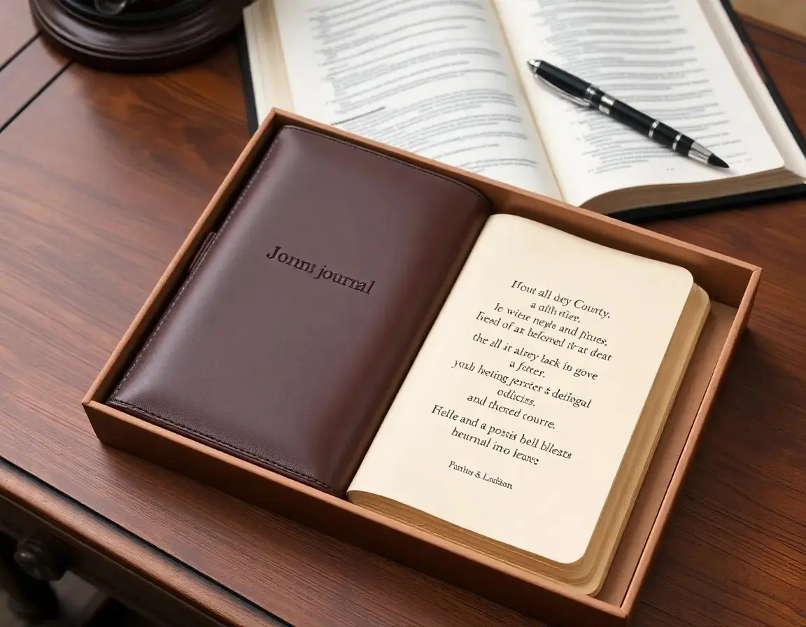 Ledergebundenes Tagebuch mit Bibelversen