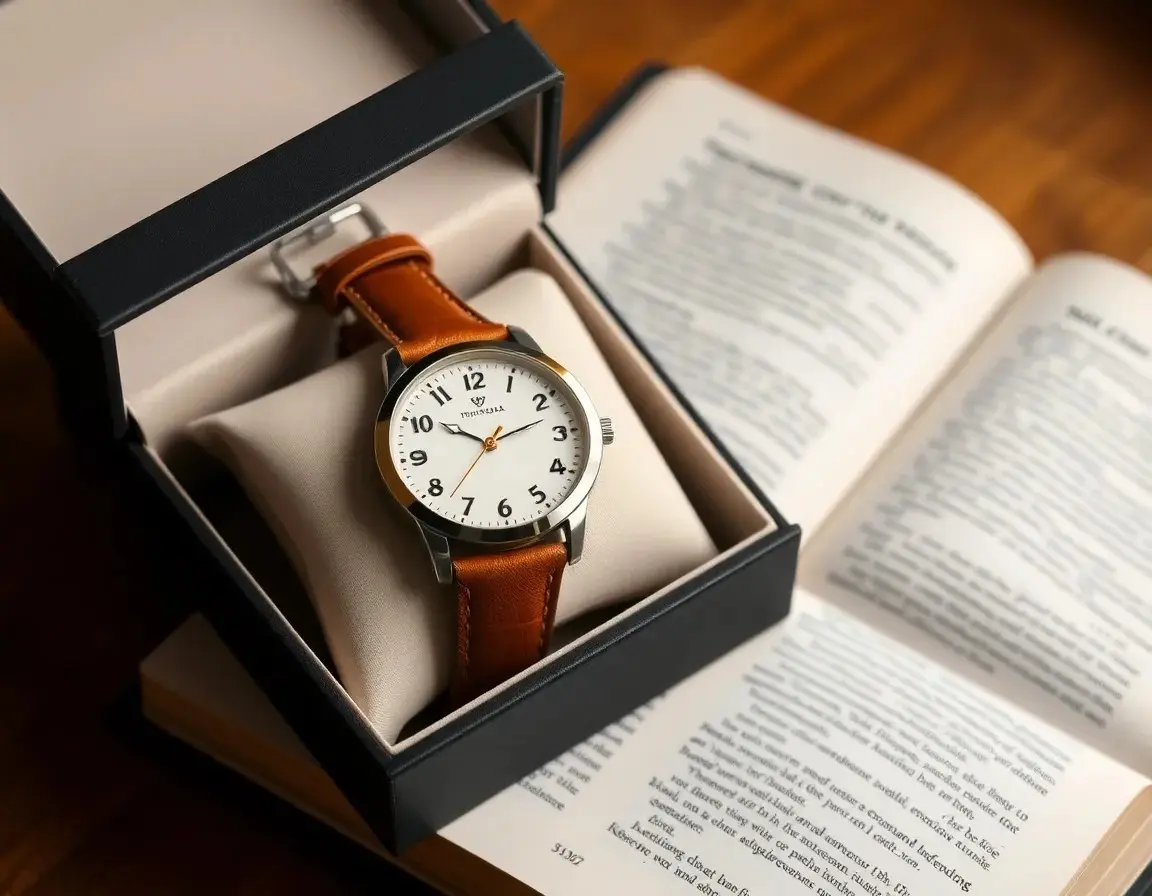 Klassische Armbanduhr mit Lederarmband