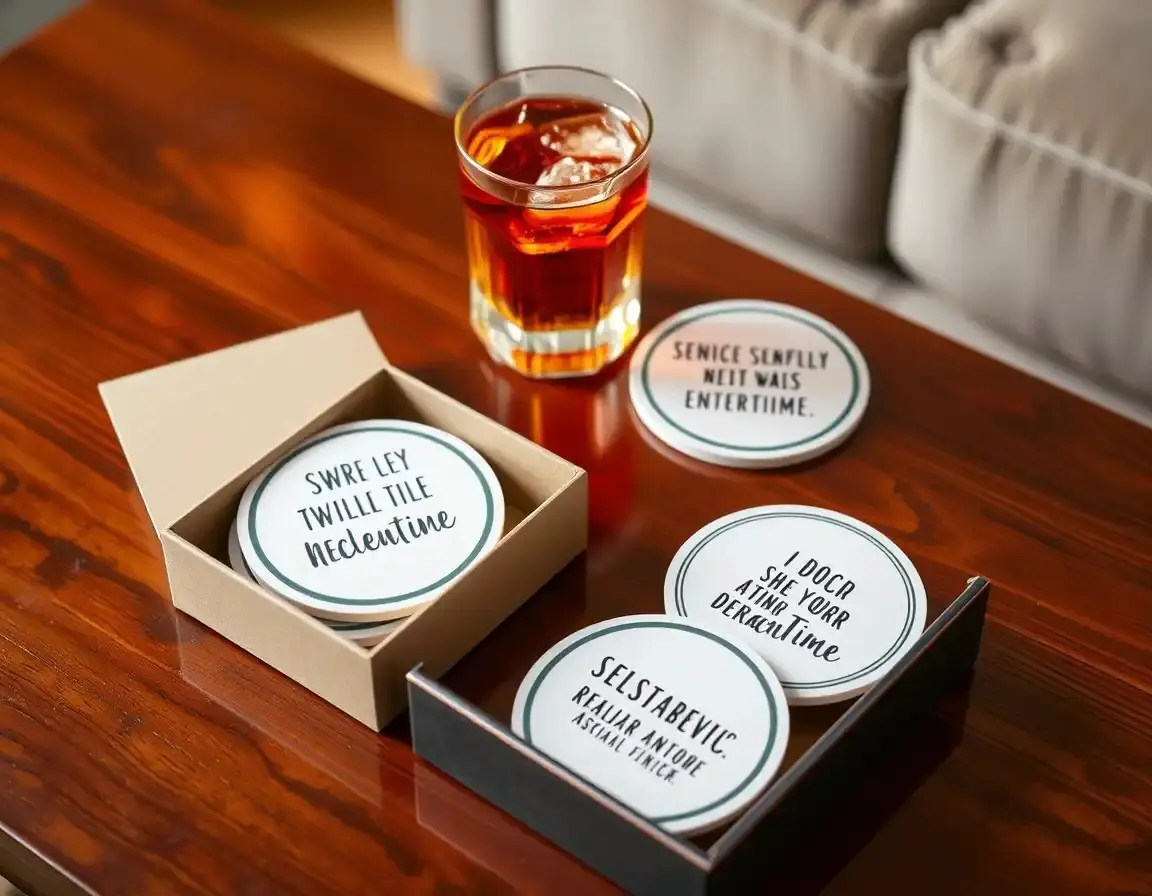 Premium Humorous Drink Coasters Set
