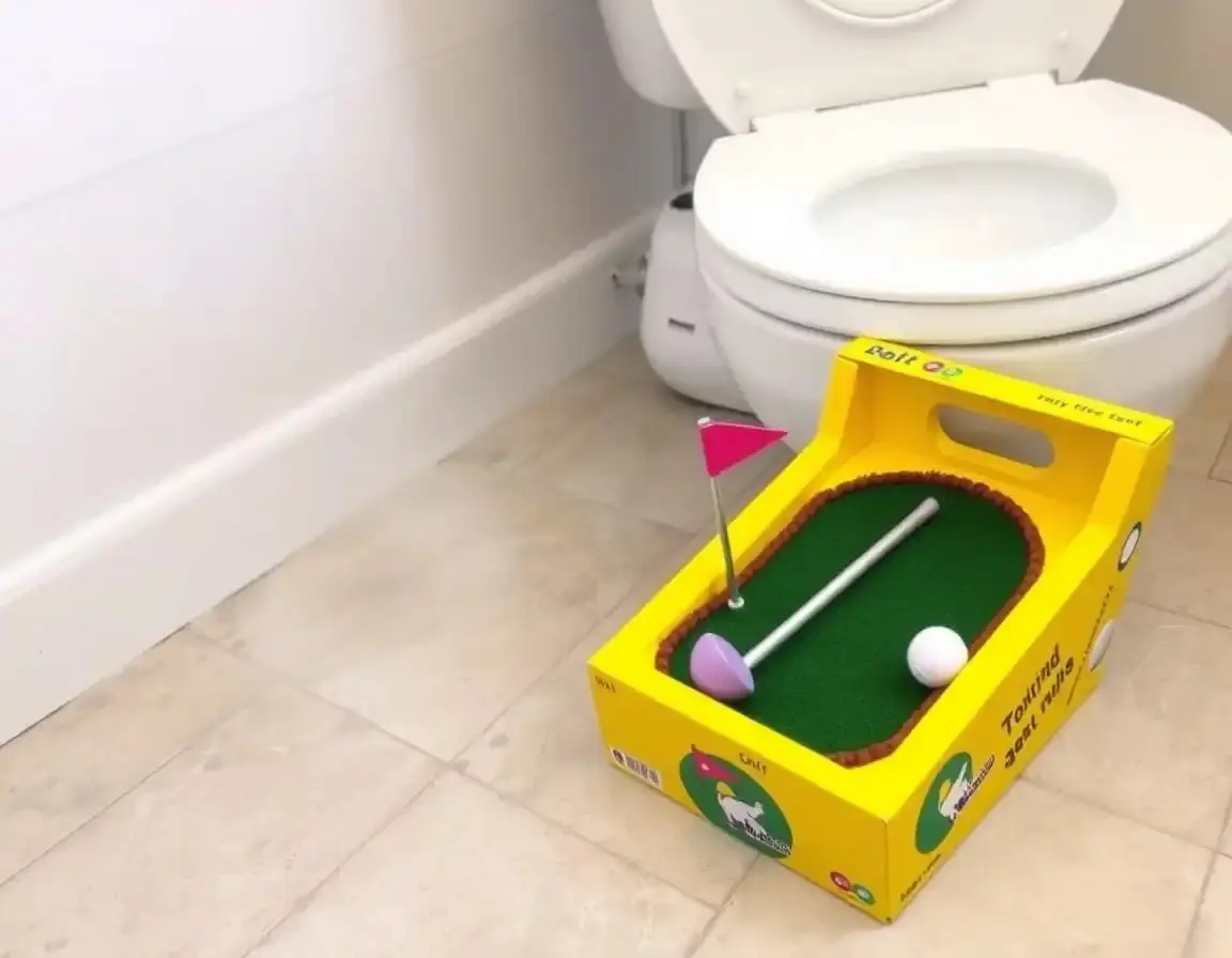 Mini-Golfspiel für die Toilette