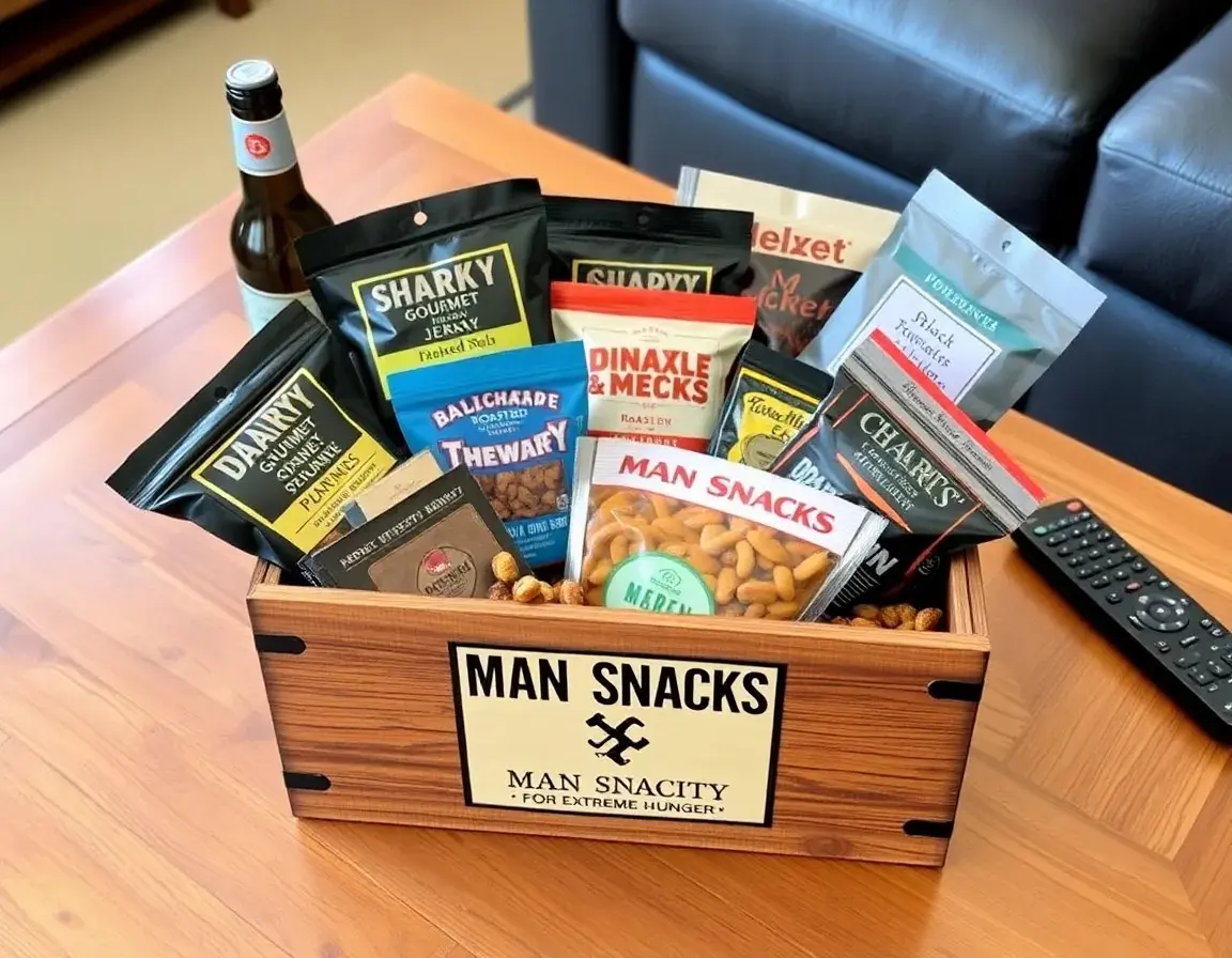 Geschenkbox mit Jerky, Nüssen und Snacks