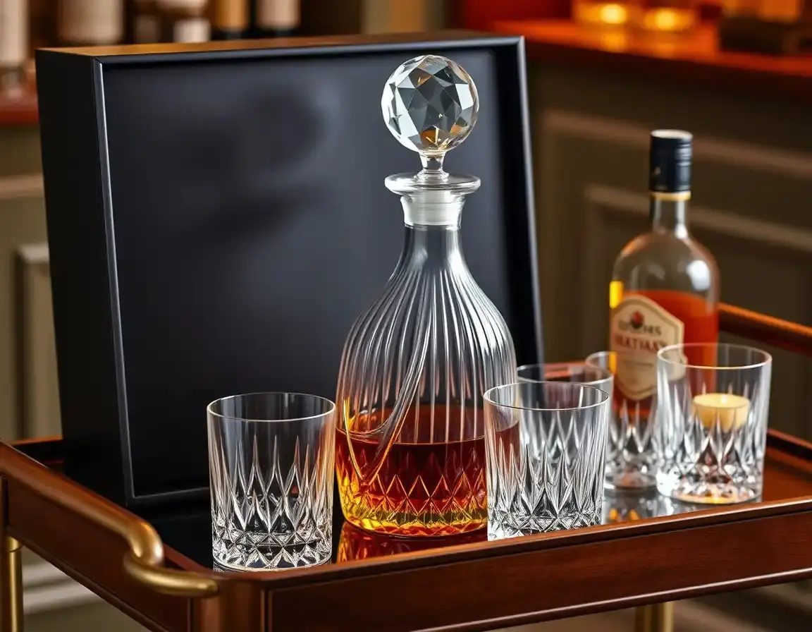 Whiskey-Dekanter-Set aus Kristall