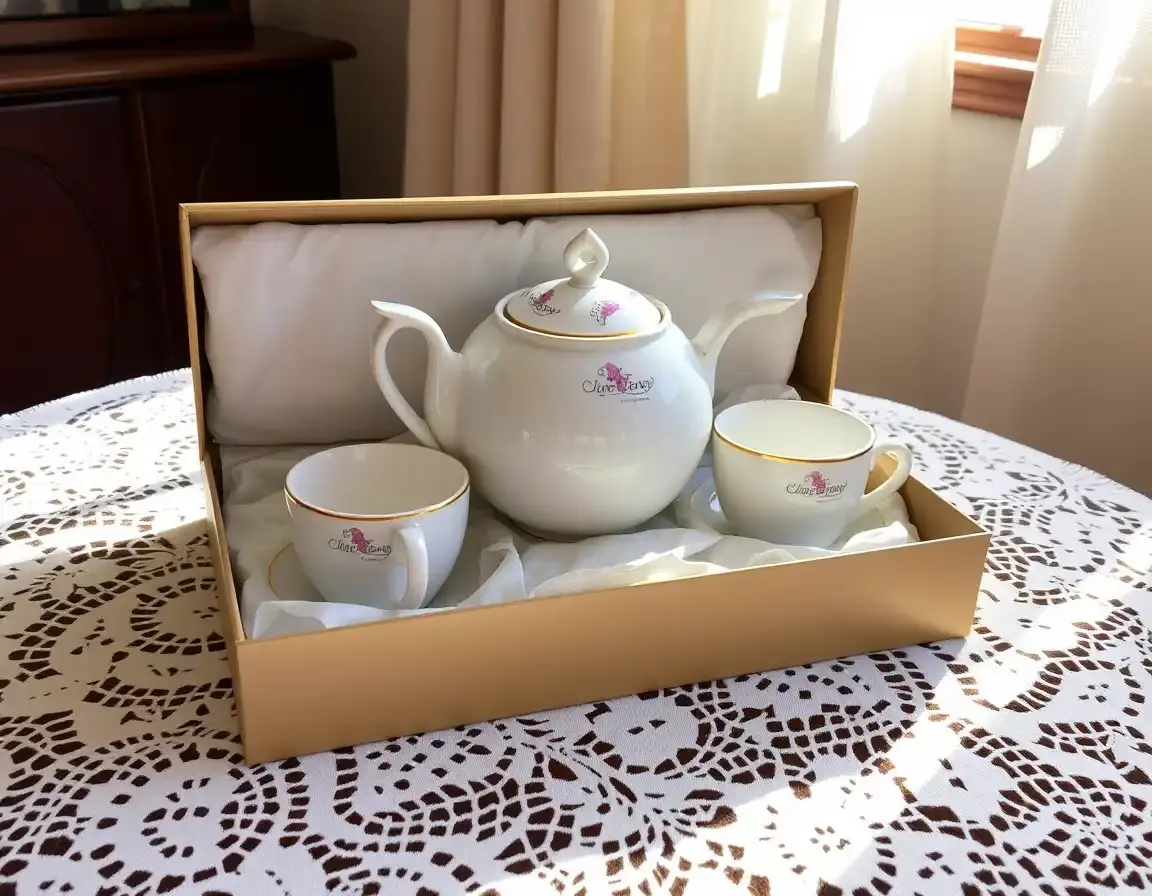 Feines Porzellan Teekannen-Set mit Tassen