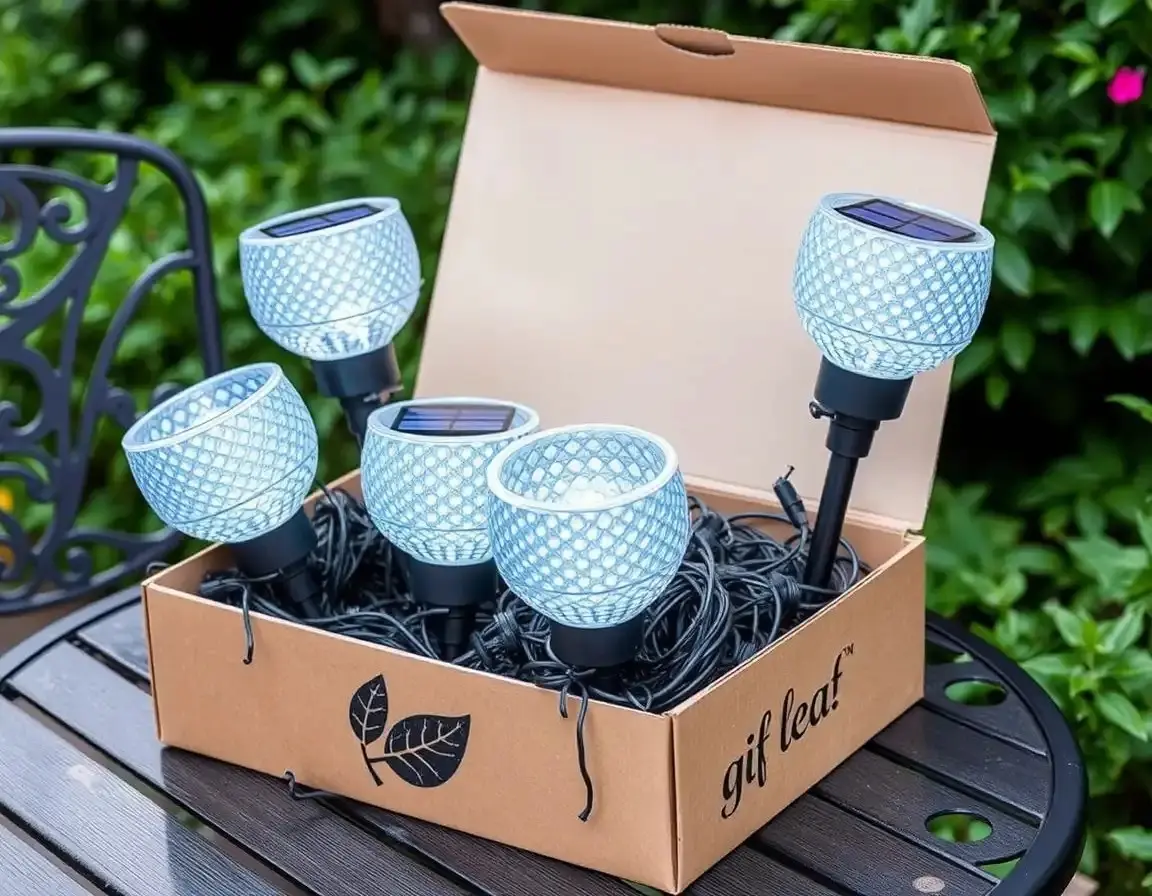 Solar Powered LED Garden Lights Set