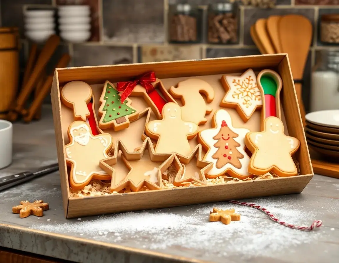 Christmas Themed Cookie Cutters & Baking Accessories Set
