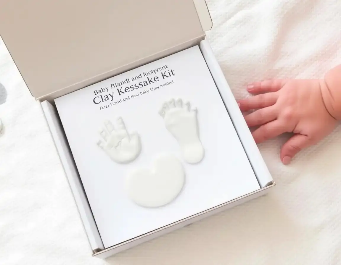 Baby Hand Foot Print Clay Keepsake Kit