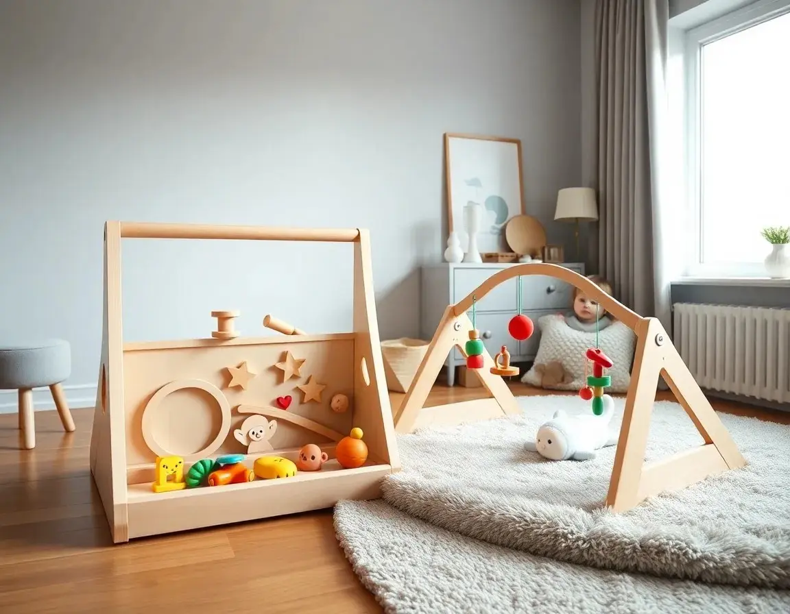 Wooden Baby Activity Play Gym Montessori Toys