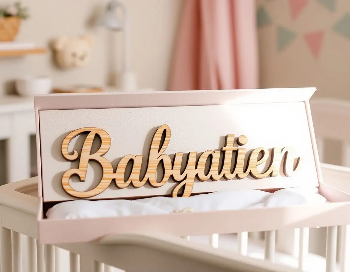 Custom Engraved Wooden Baby Name Sign