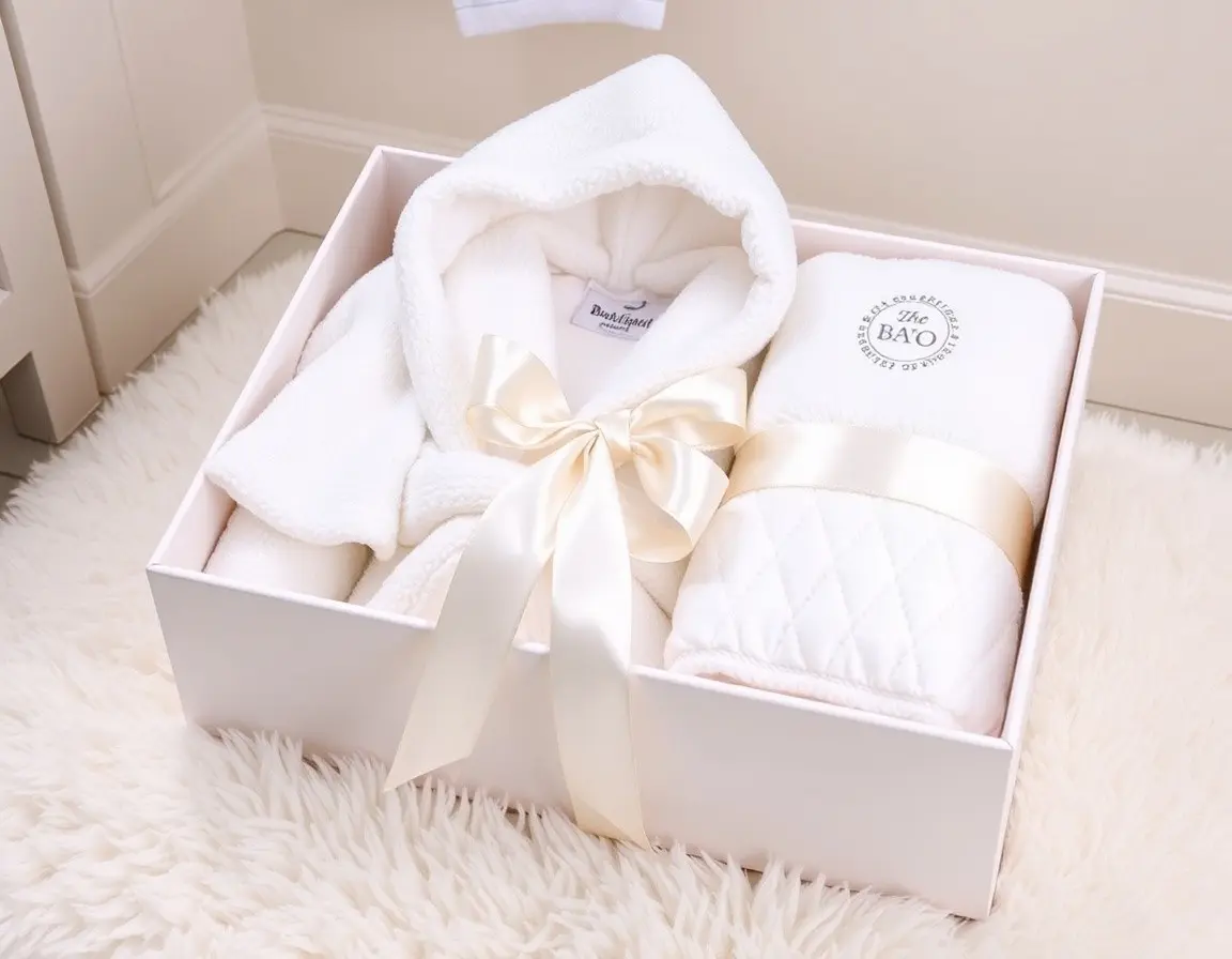 Luxurious Hooded Baby Bathrobe and Towel Set