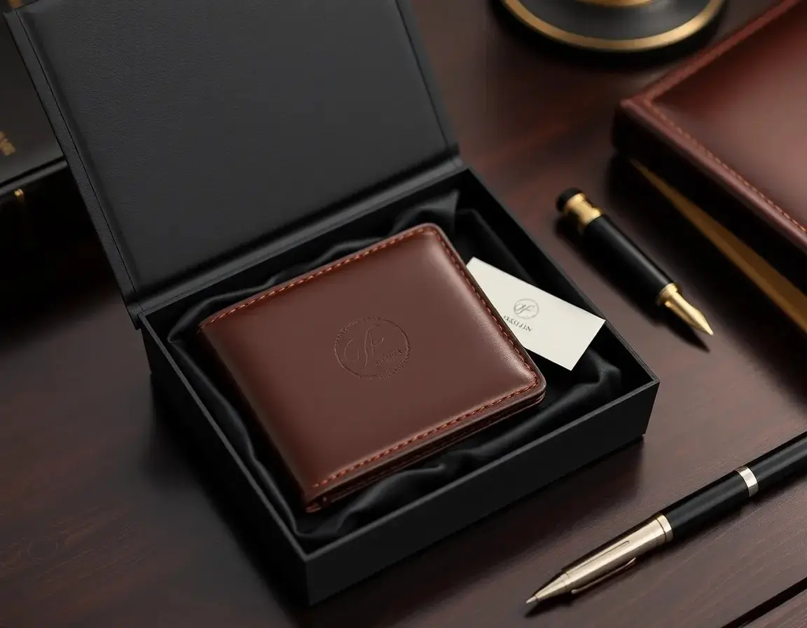 Ledergeldbörse mit Initialen