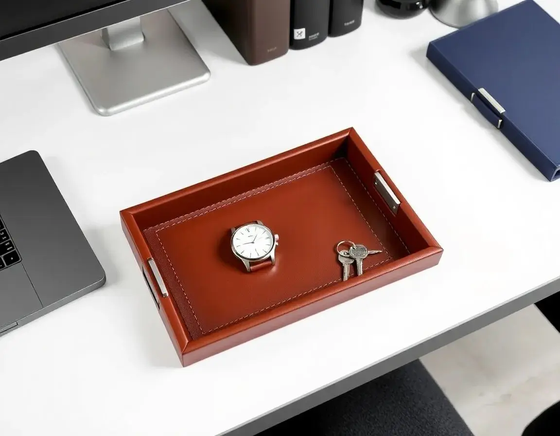 Leder Schreibtisch-Organizer Valet Tray