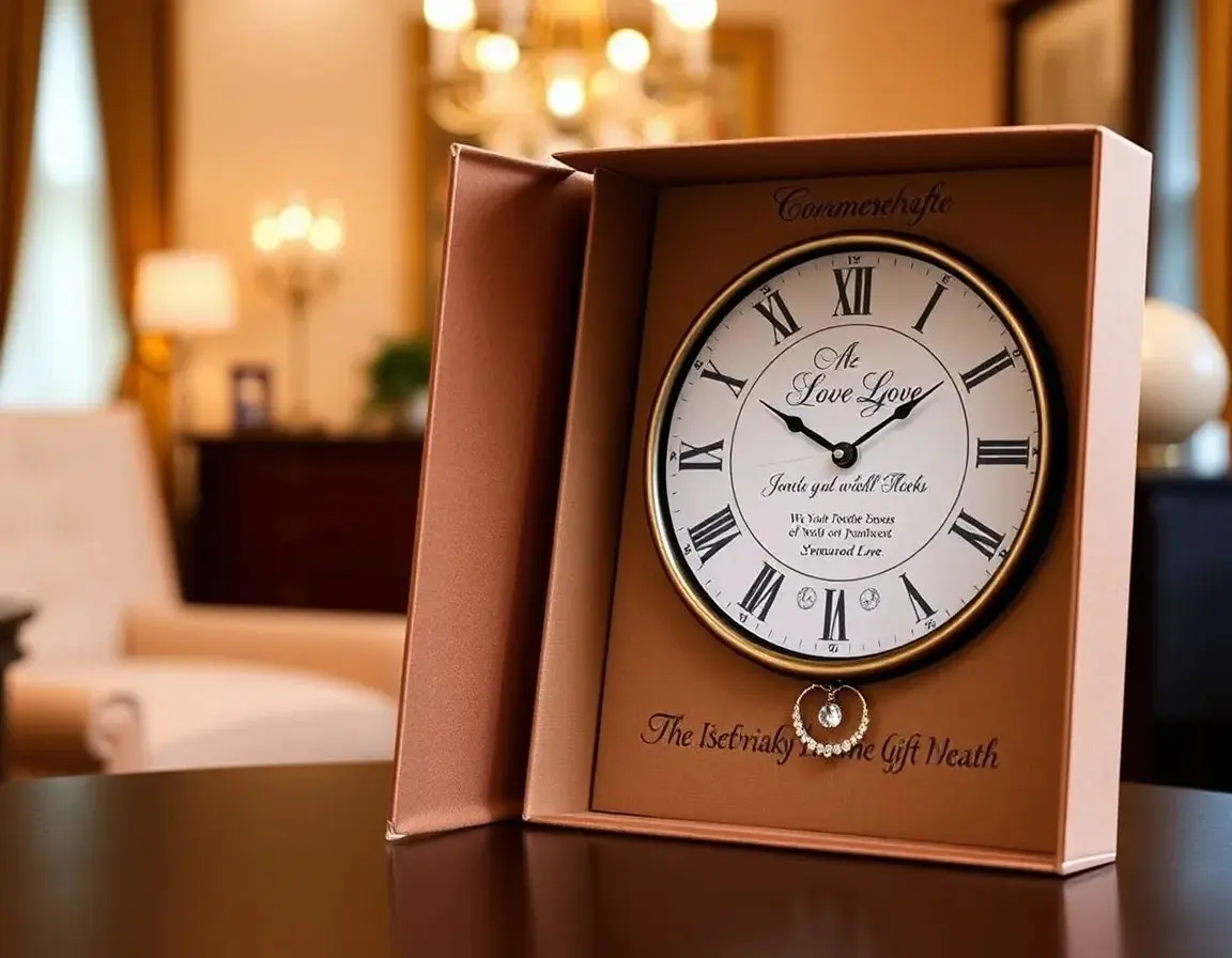 Gravierte Gedenkwanduhr für das Jubiläum