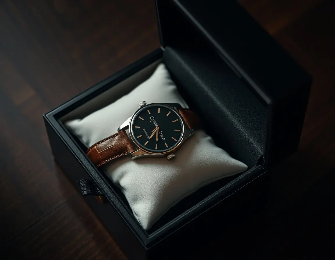 Minimalistische gravierte Quarzuhr