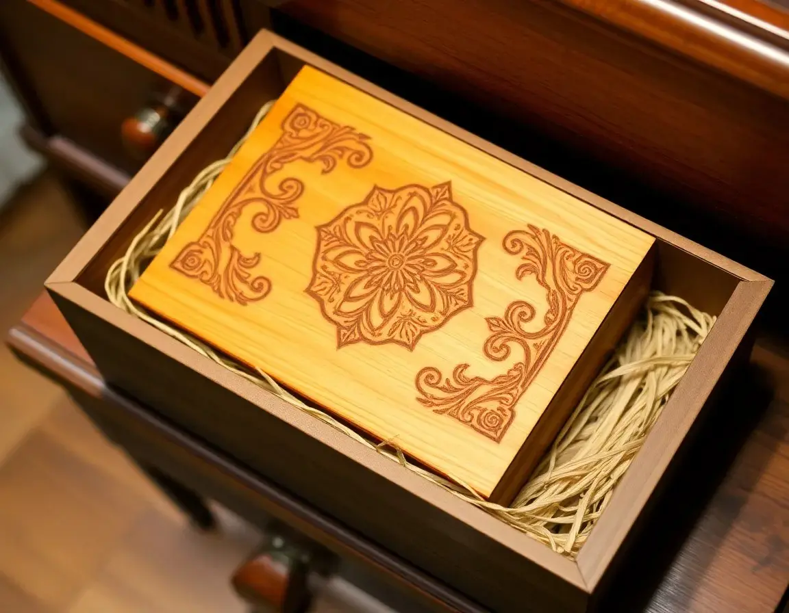 Handgeschnitzte Schmuckschatulle aus Holz