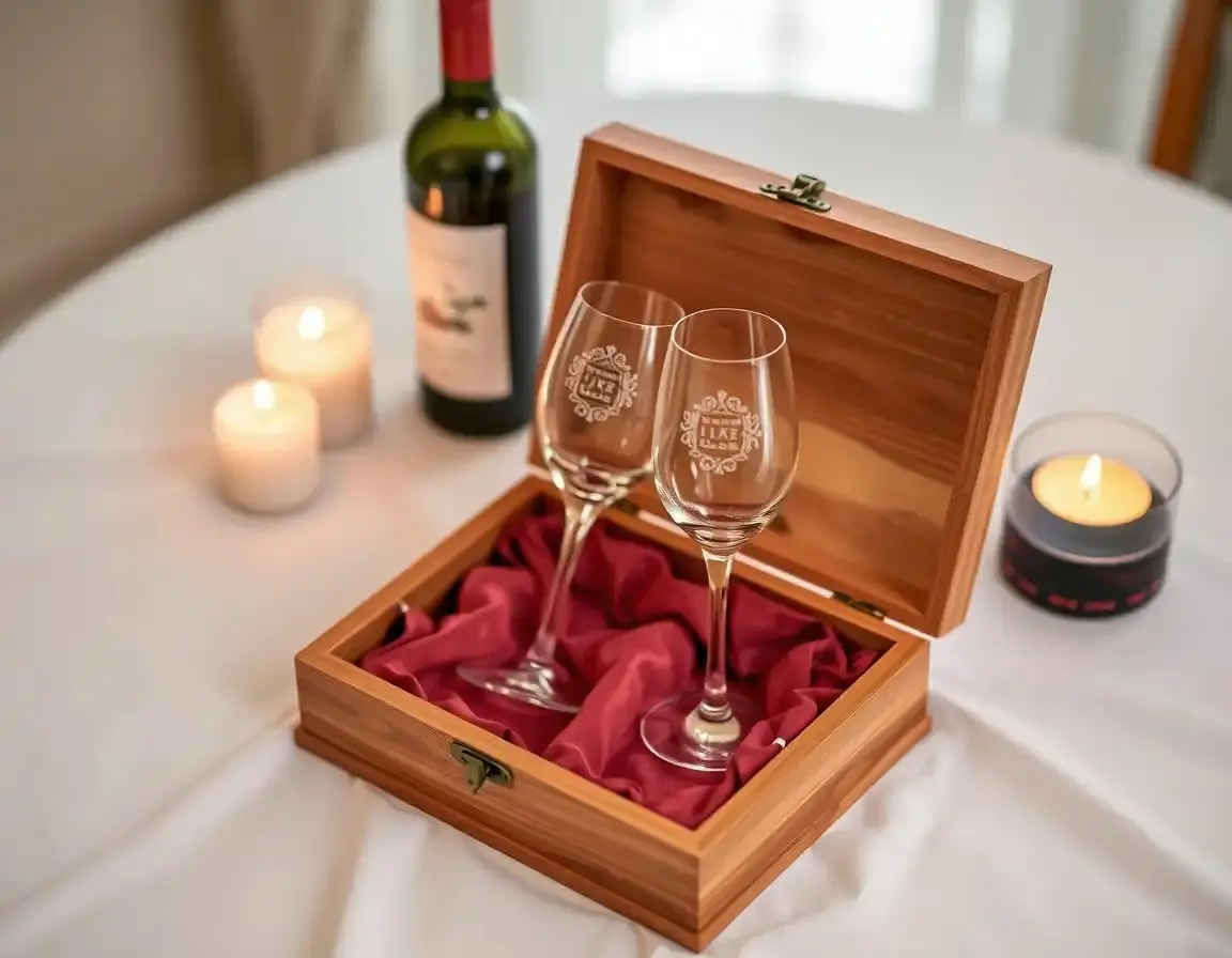 Personalisiertes Kristall Weingläser-Set für Paare