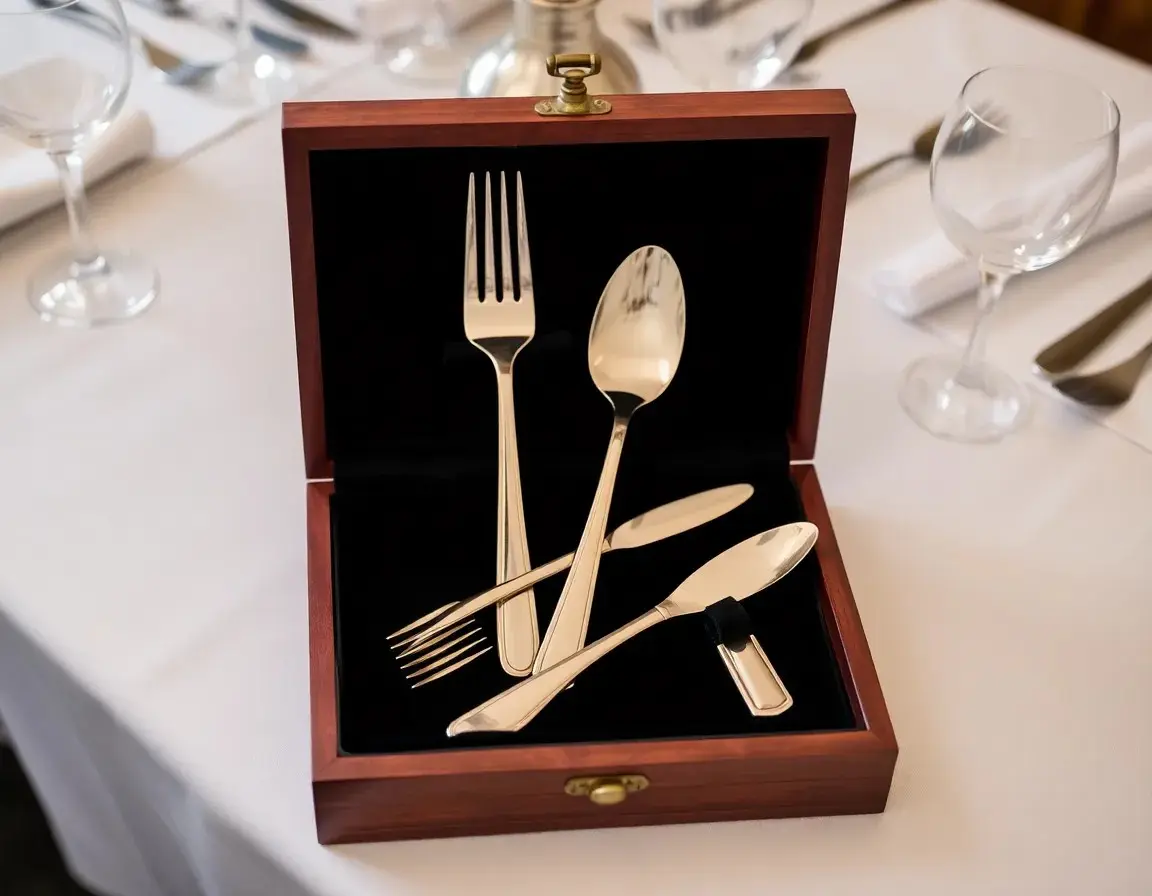 Besteck-Set für zwei Personen in Premium-Silberoptik