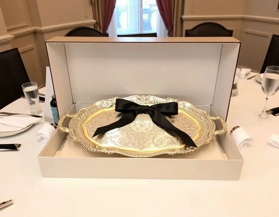 Versilbertes dekoratives Serviertablett