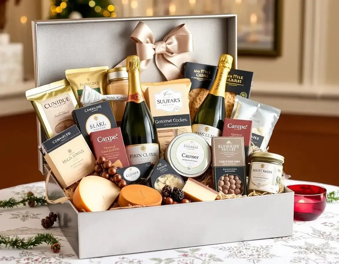 Gourmet-Korb mit Delikatessen