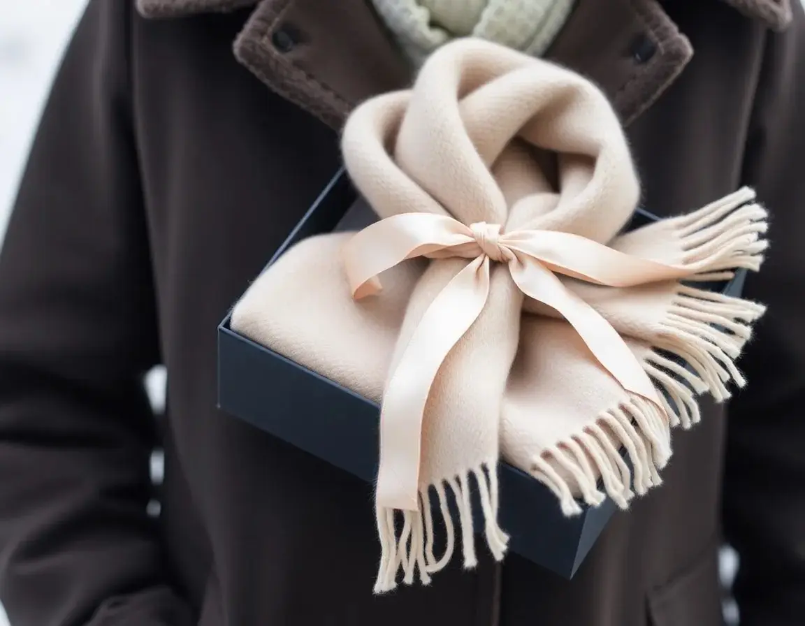 High-Quality Cashmere Scarf in a Neutral Tone