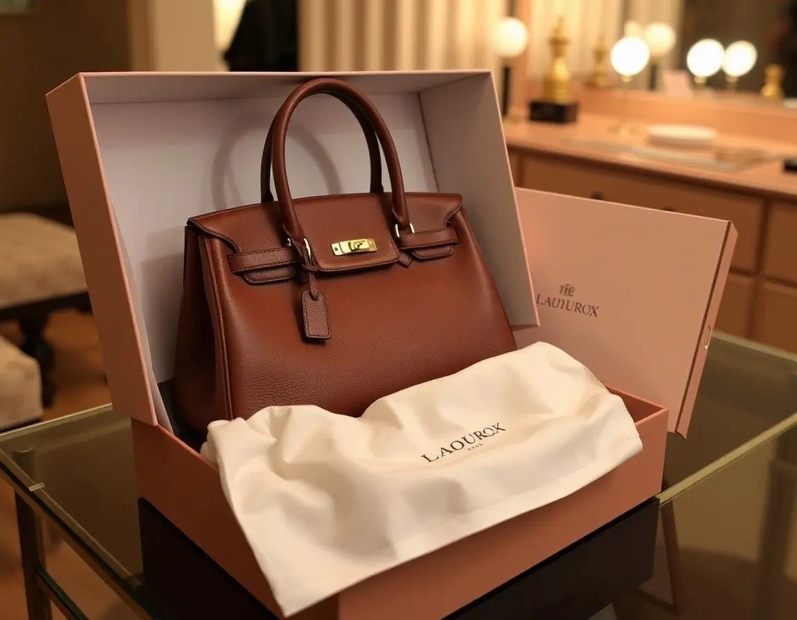 Elegant Leather Handbag with Gold Hardware