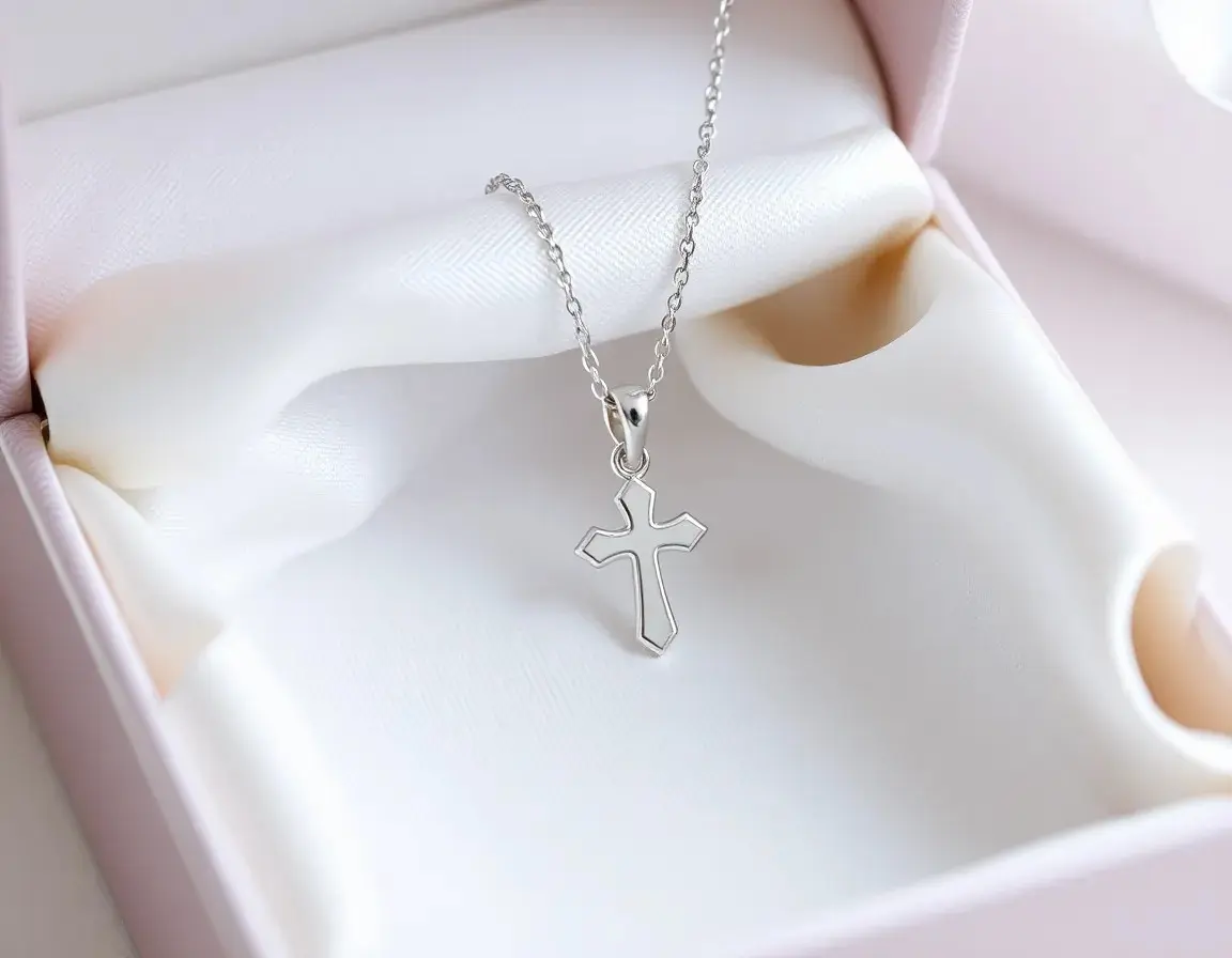 Silbernes Taufkreuz-Anhänger