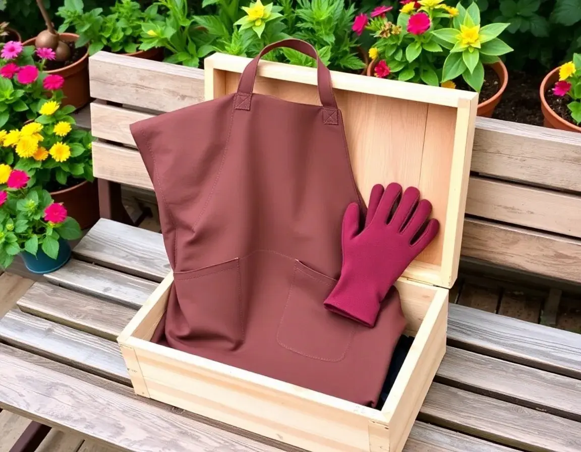 Strapazierfähige Garten-Schürze und Handschuh-Set