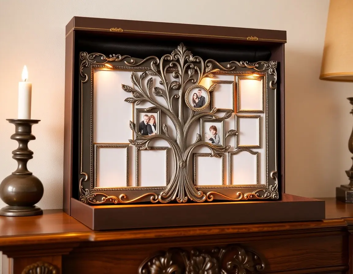 Bilderrahmen für Familienbaum mit mehreren Fotos
