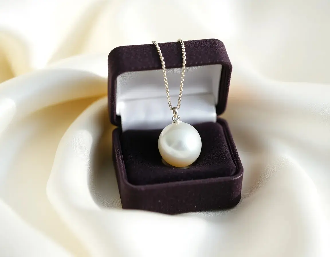 Silberkette mit Süßwasserperlen-Anhänger