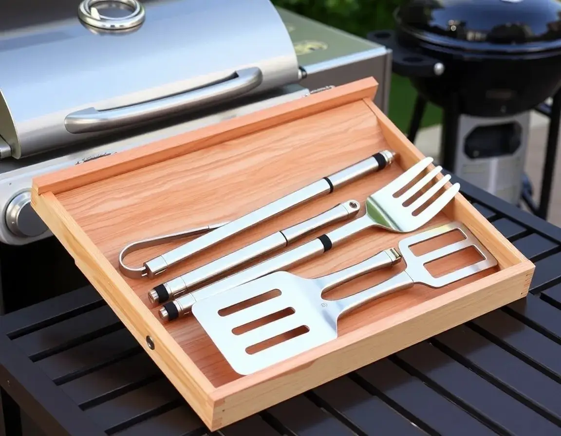 Deluxe Edelstahl Grillbesteck-Set