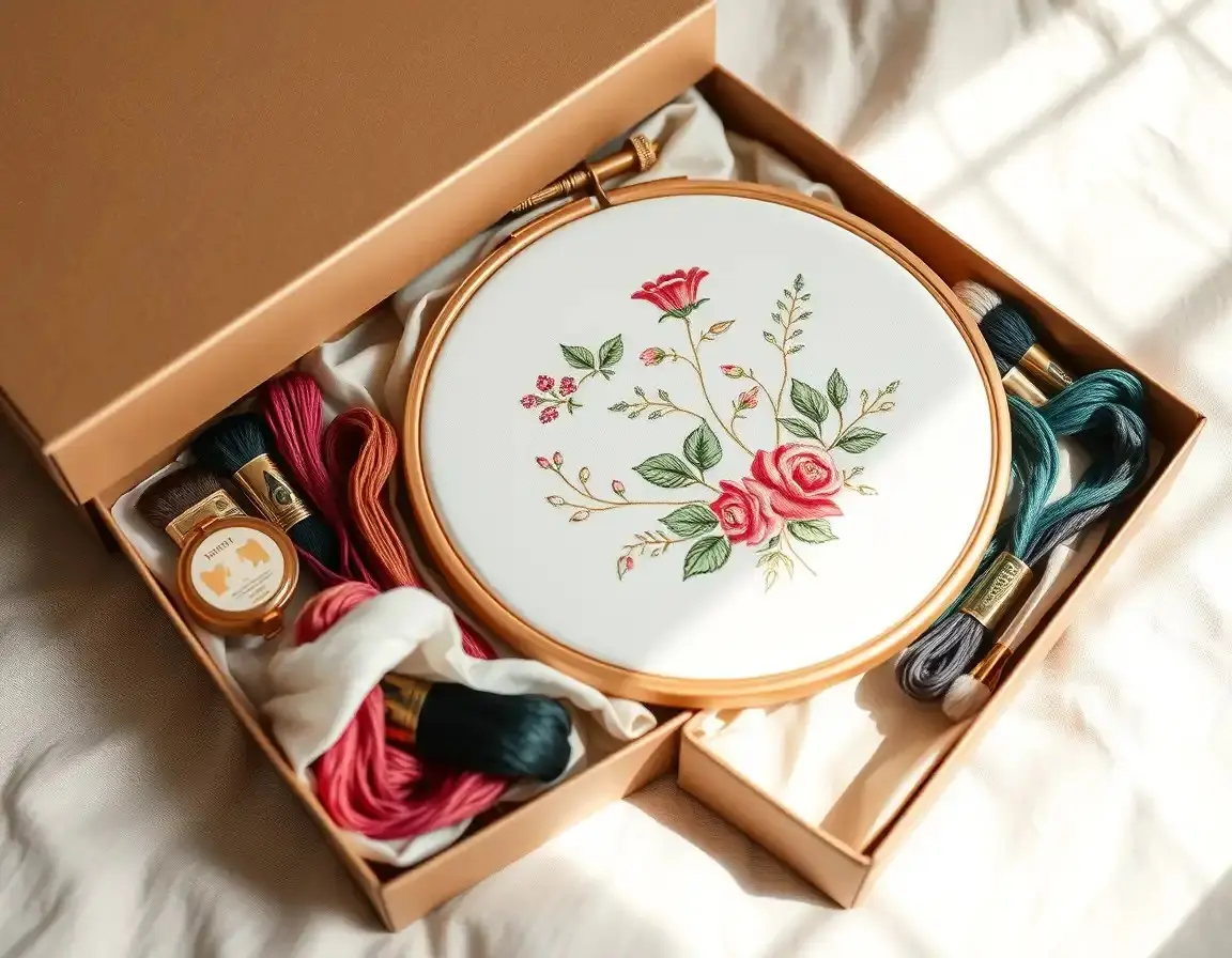 Hochwertiges Seidenstickerei-Set