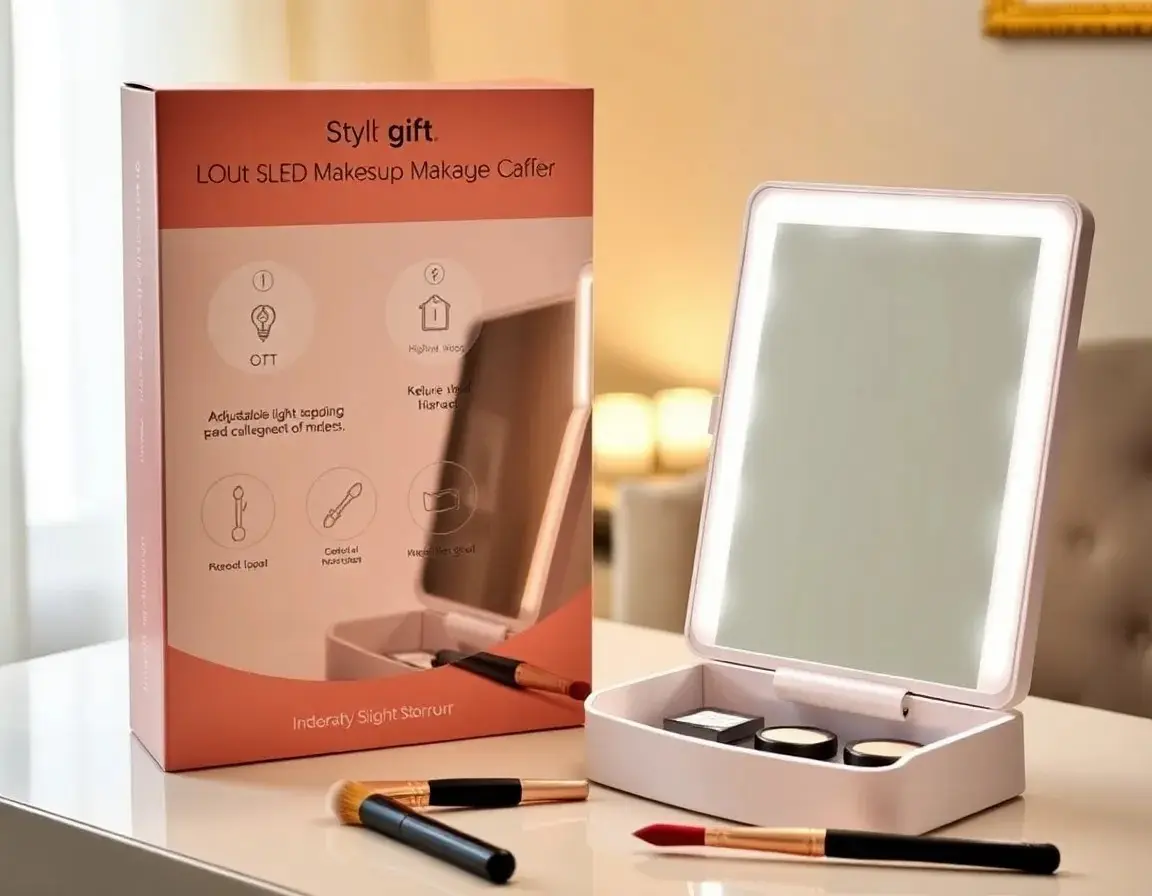 Smarter LED-Schminkspiegel mit Ablage