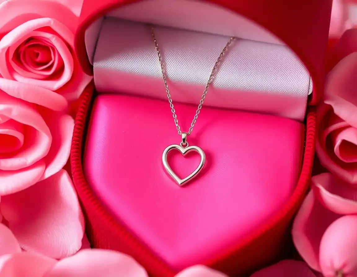 Herzanhänger-Halskette aus Sterlingsilber