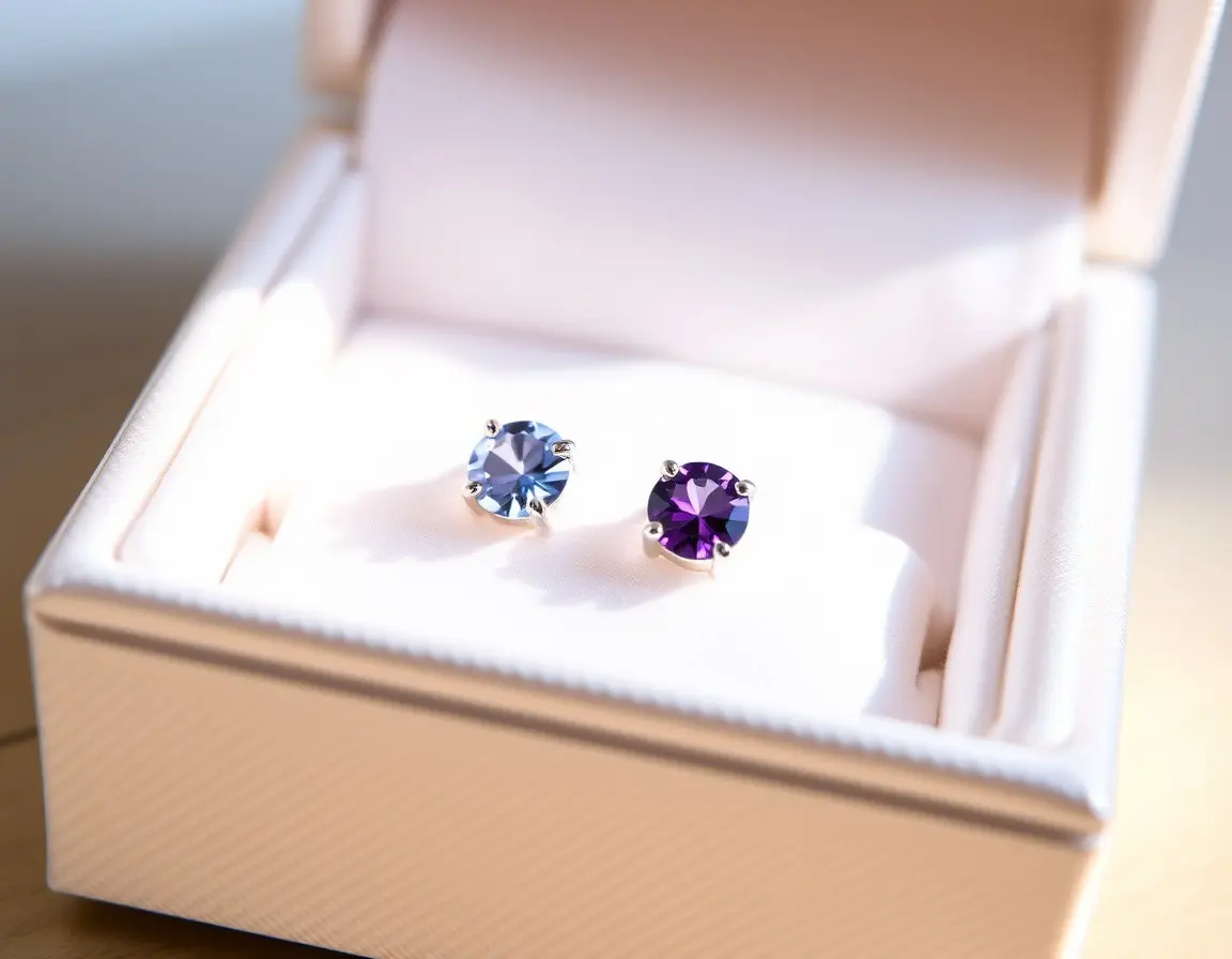 Ohrstecker mit Edelstein aus Sterlingsilber