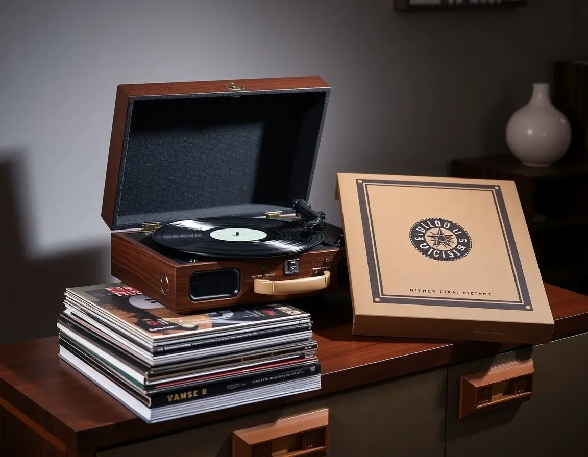 Bluetooth-Plattenspieler im Vintage-Stil