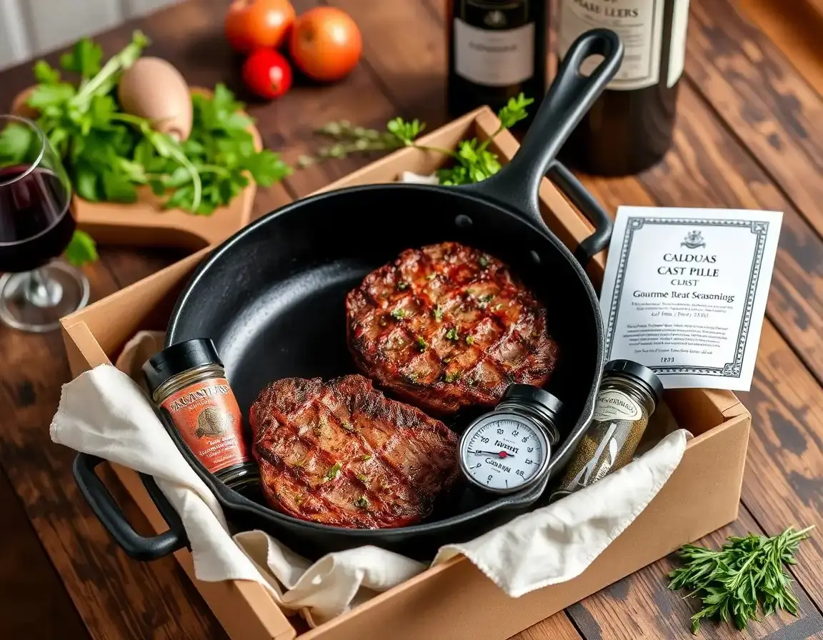 Premium Gusseisenpfannen- und Steakgewürz-Set