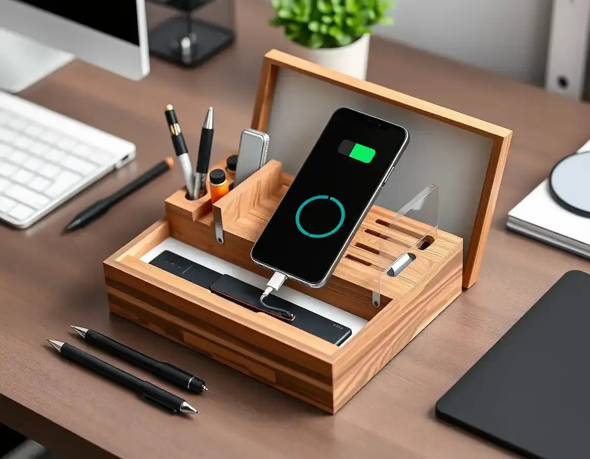 Schreibtisch-Organizer mit Wireless Charger