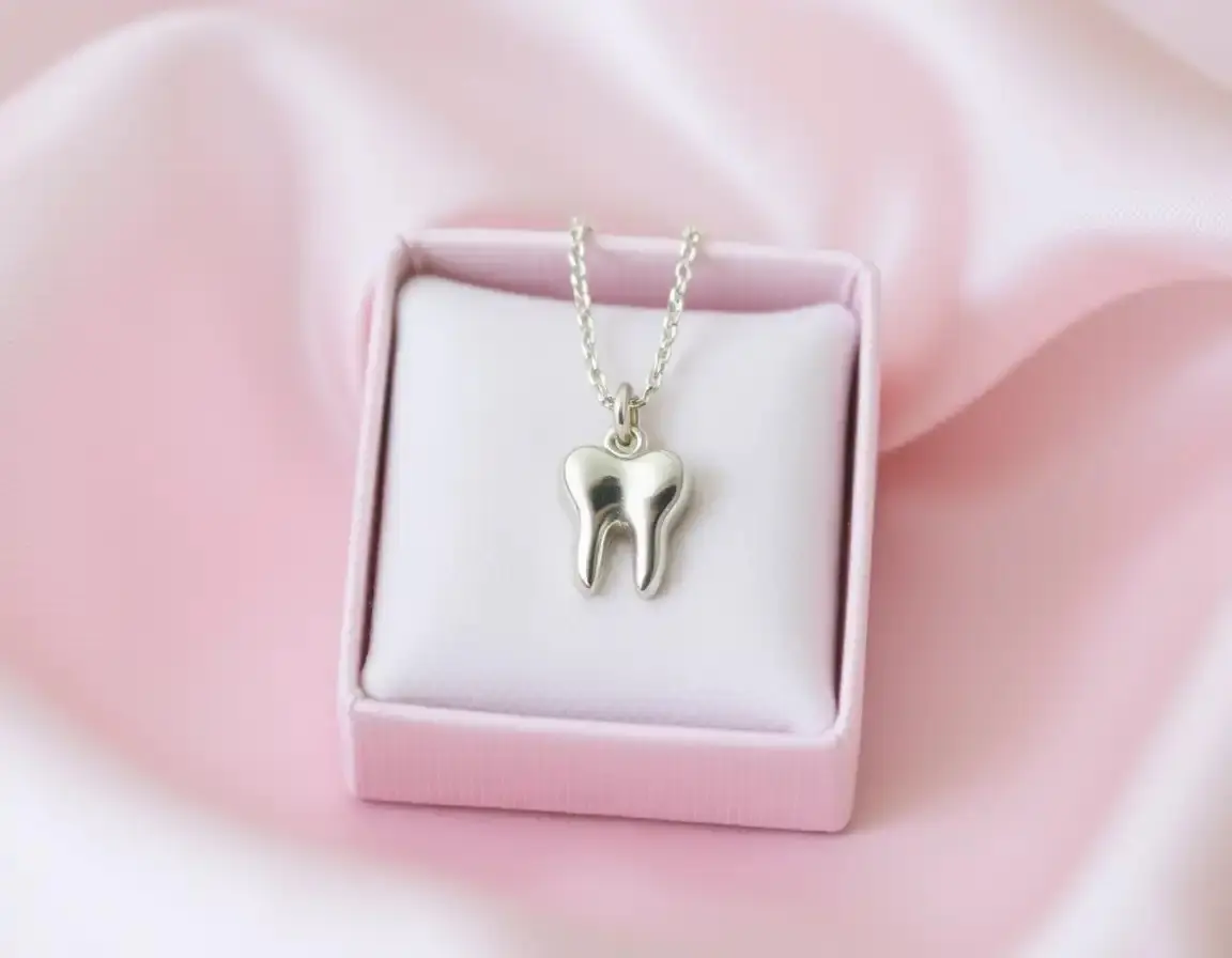 Sterling-Silber-ZahnanHänger-Kette